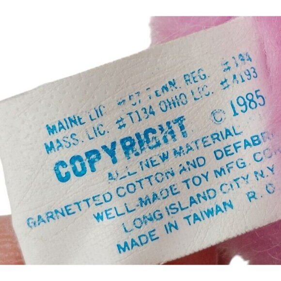 Well Made Plush Pink Bunny Rabbit "Hug Me" 1985 Stuffed Animal Felt - Picture 8 of 8